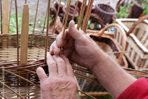 Basket maker at work