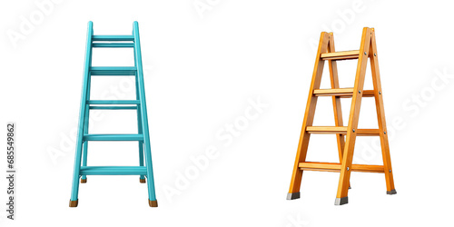 Blue and Orange Ladders on a transparent background