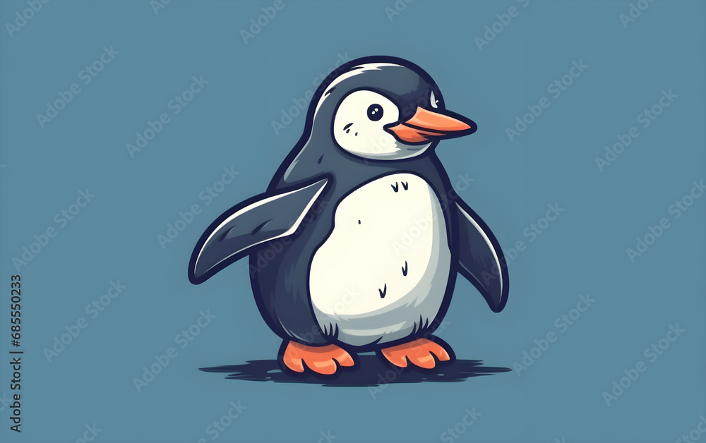 Obraz premium Illustration of a penguin, Generative AI
