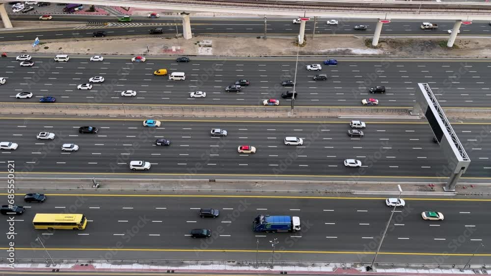 view from above to the road traffic in a big city view from above to the road traffic in a big city