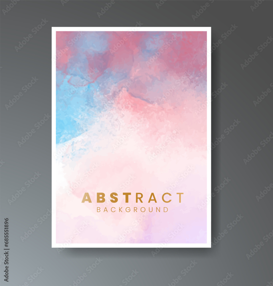 Fototapeta premium Cover template with watercolor background. Design for your cover, date, postcard, banner, logo.