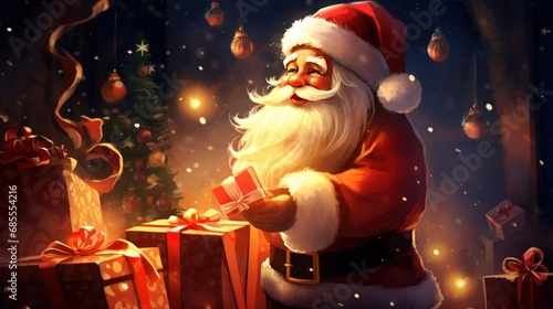 a statue of a santa claus. Ai ilustration. digital painting. Generative AI Artificial Intelligence Artwork