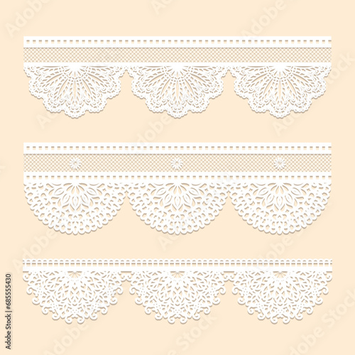 Set Vintage White Lace Pattern 
