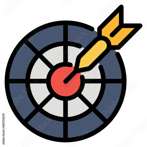 Dart icon. Filled outline design. For presentation, graphic design, mobile application.