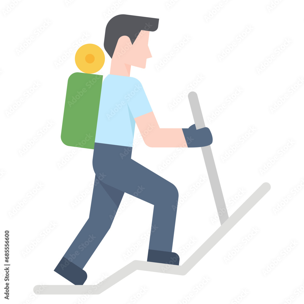 Trekking icon. Flat design. For presentation, graphic design, mobile application. Trekking icon. Flat design. For presentation, graphic design, mobile application.