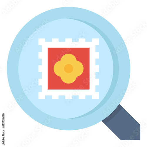 Stamp collector icon. Flat design. For presentation, graphic design, mobile application.