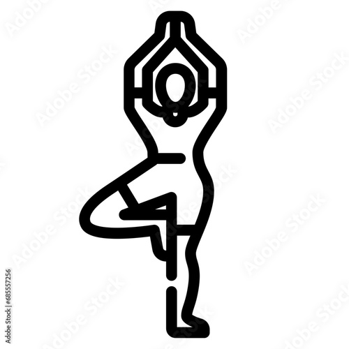 Yoga icon. Outline design. For presentation  graphic design  mobile application.