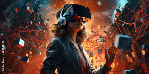 Virtual Reality VR 3D Technology [300DPI]