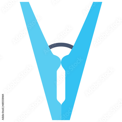 Clothes peg icon. Flat design. For presentation, graphic design, mobile application.