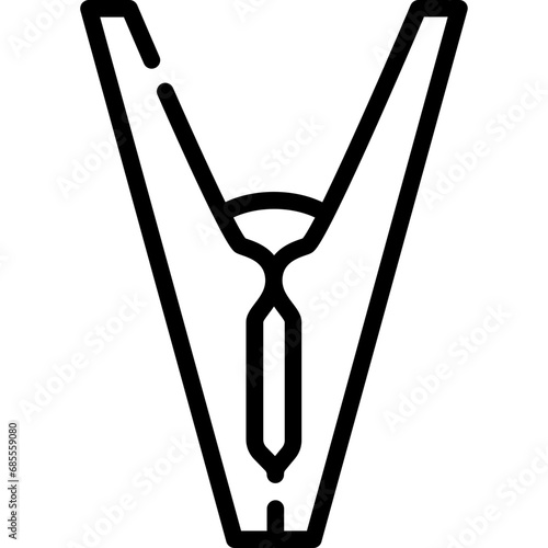 Clothes peg icon. Outline design. For presentation, graphic design, mobile application.