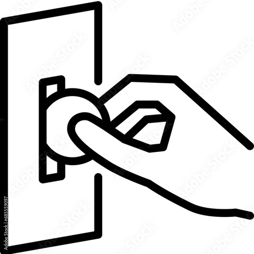 Coin washing machine icon. Outline design. For presentation, graphic design, mobile application.