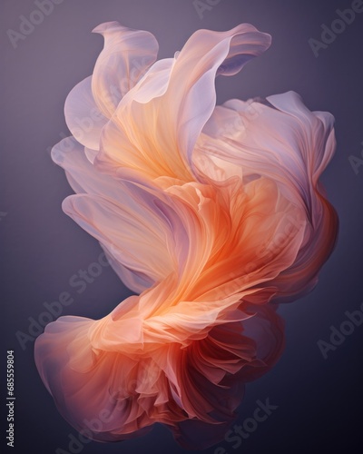 A close up of a dress blowing in the wind. Generative AI. photo