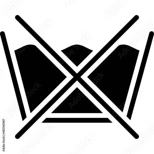 Don't washing icon. Solid design. For presentation, graphic design, mobile application.