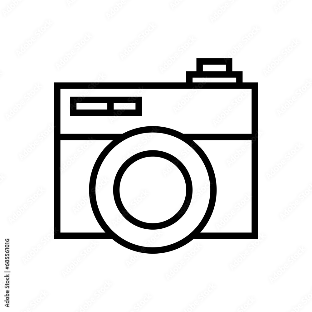 Camera icon vector. Photo illustration sign. Photo studio symbol or logo. Camera icon vector. Photo illustration sign. Photo studio symbol or logo.