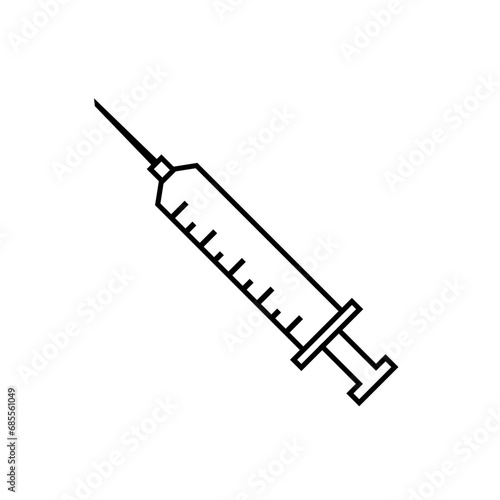 Syringe icon vector. Injection illustration sign. Analyzes symbol. Vaccine logo.