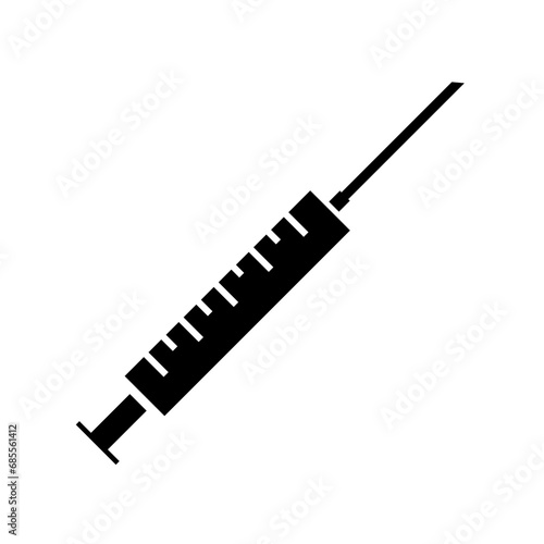 Syringe icon vector. Injection illustration sign. Analyzes symbol. Vaccine logo.