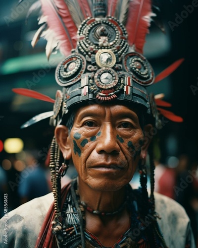 Mayan Chief with headdress