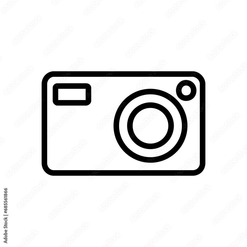 Camera icon vector. Photo illustration sign. Photo studio symbol or logo.