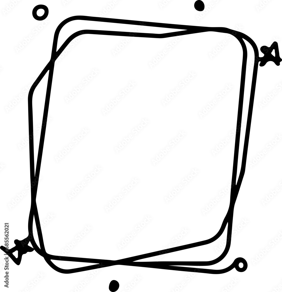 Hand drawn frame line drawing doodle Hand drawn frame line drawing doodle