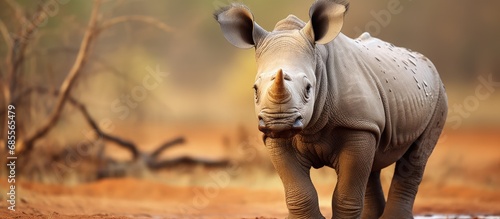 White Rhinoceros calf in So...