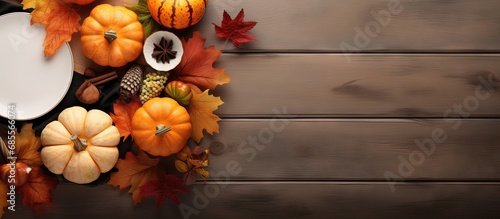 Top view of an autumn theme...