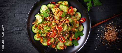 Top view of Chinese cucumbe...