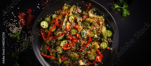 Top view of Chinese cucumbe...