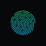 Simple fingerprint logo icon vector.