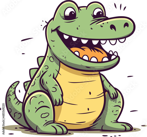 Cartoon crocodile vector illustration of a funny crocodile