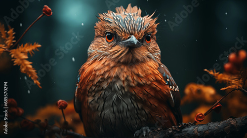 Cute bird. Beautiful wallpaper. Generative AI  © Odin