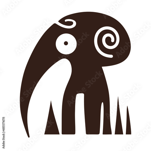 Elephant loosely in the style of primitive and tribal art