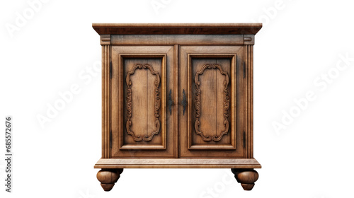 wooden cabinet Interior design concept furniture for living isolated on clear png background and transparent background, AI generative.