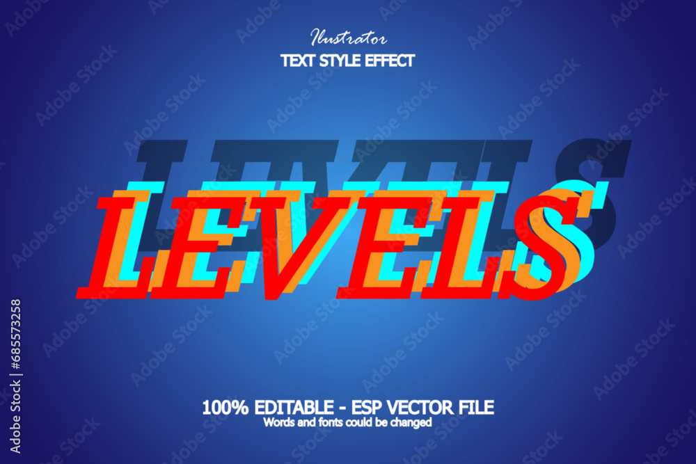 Obraz premium Editable level text effect