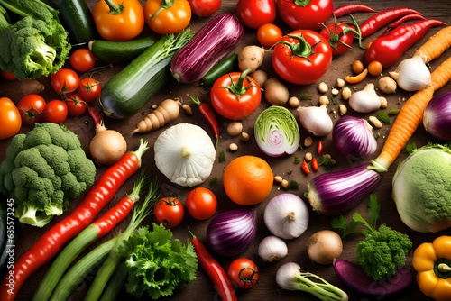 fresh vegetables of a ground-