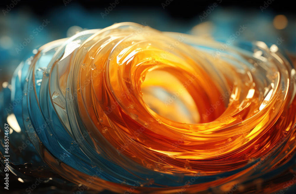 a colorful spiral twisted in a sky blue background, in the style of ...