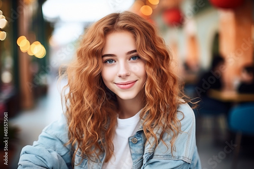 Radiant Confidence: Teenage Girl Smiling Confidently at the Camera