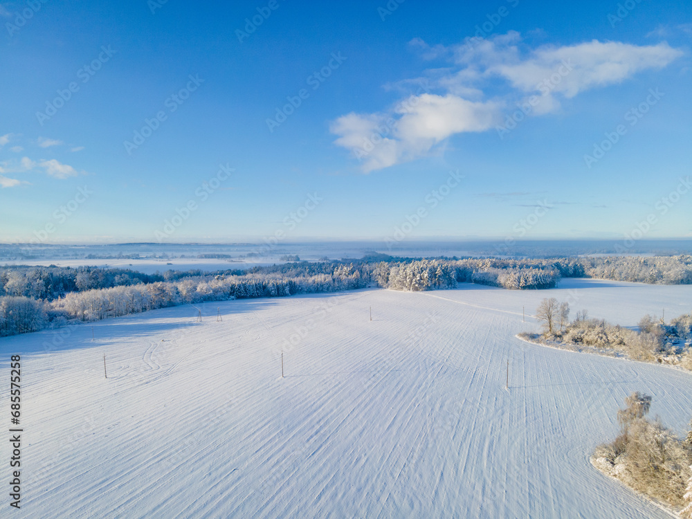 drone winter view