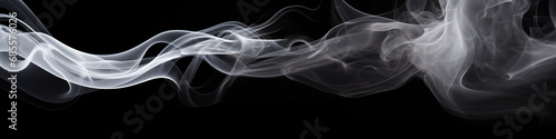 White smoke on black background