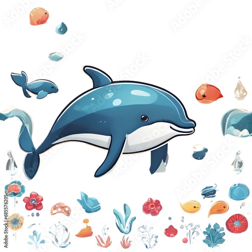 Whale Cartoon PNG Format with transparent background