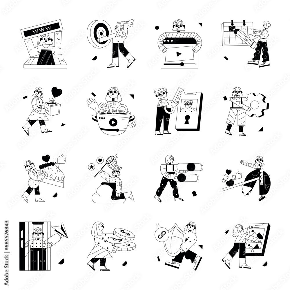 Set of Glyph Character Illustrations
Set of Glyph Character Illustrations