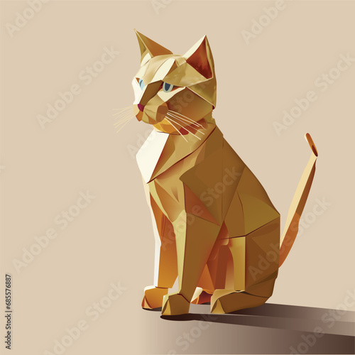 Origami cat eps 10 format