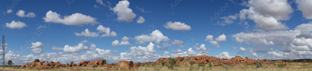 Devils Marbles in Warumungu Panorama View Devils Marbles in Warumungu Panorama View