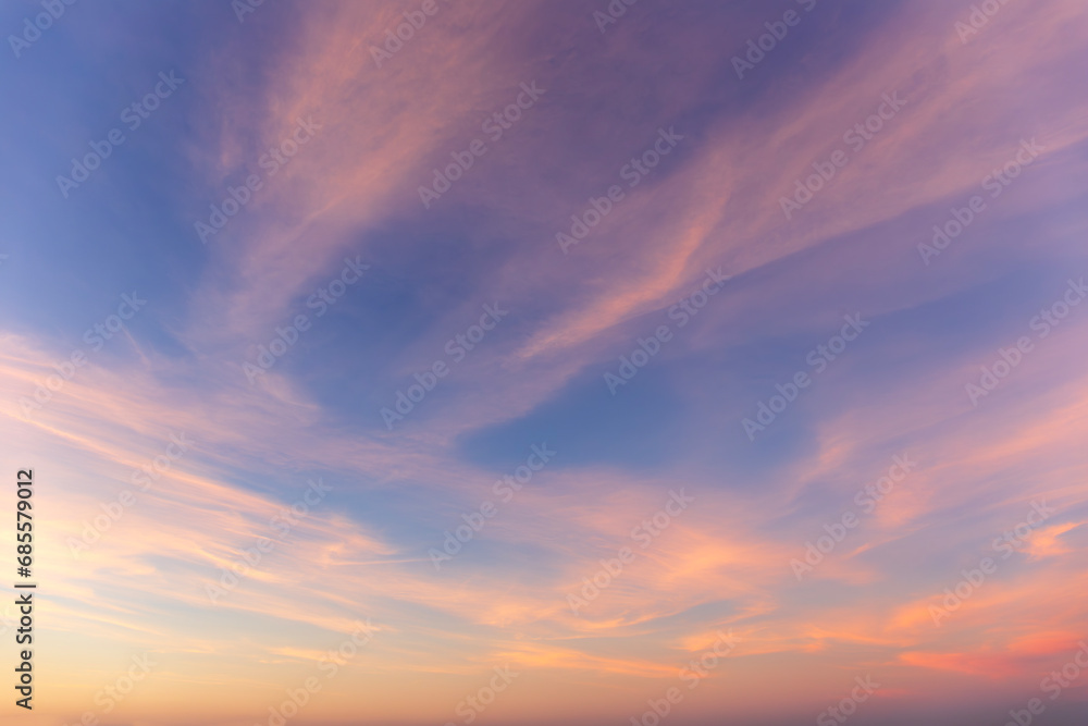 Beautiful blue sky, beautiful nature at sunset. Good weather. Beautiful air, clear sky.