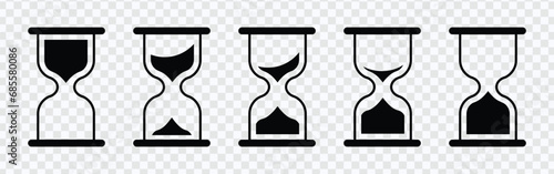 Explore timeless design with our Hourglass Icon Set. Elegant sandglass symbols and logos in vector illustration, adding sophistication to your projects.