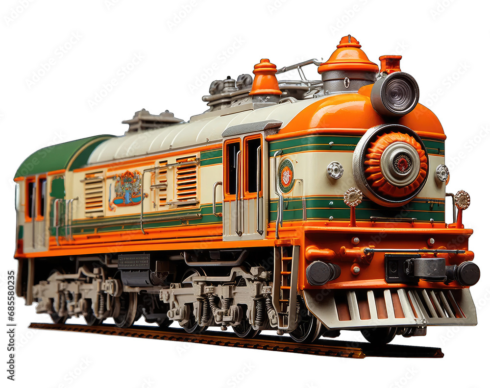 Vintage locomotive or train on transparent background PNG