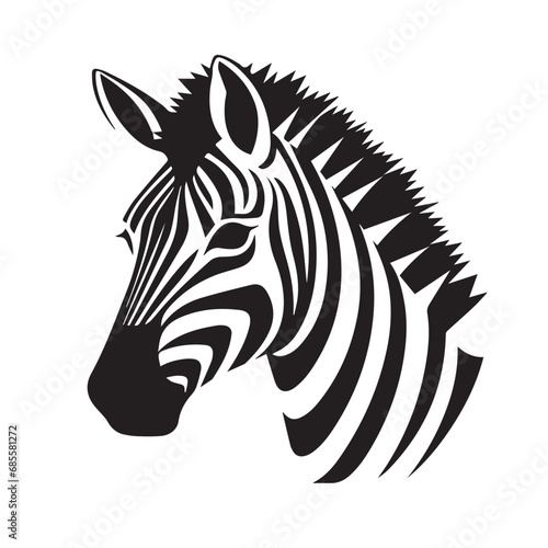 Zebra in cartoon  doodle style. Isolated 2d vector illustration in logo  icon style  Eps 10  black and white. AI Generative