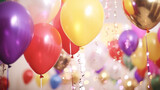 Colorful balloons in party background
