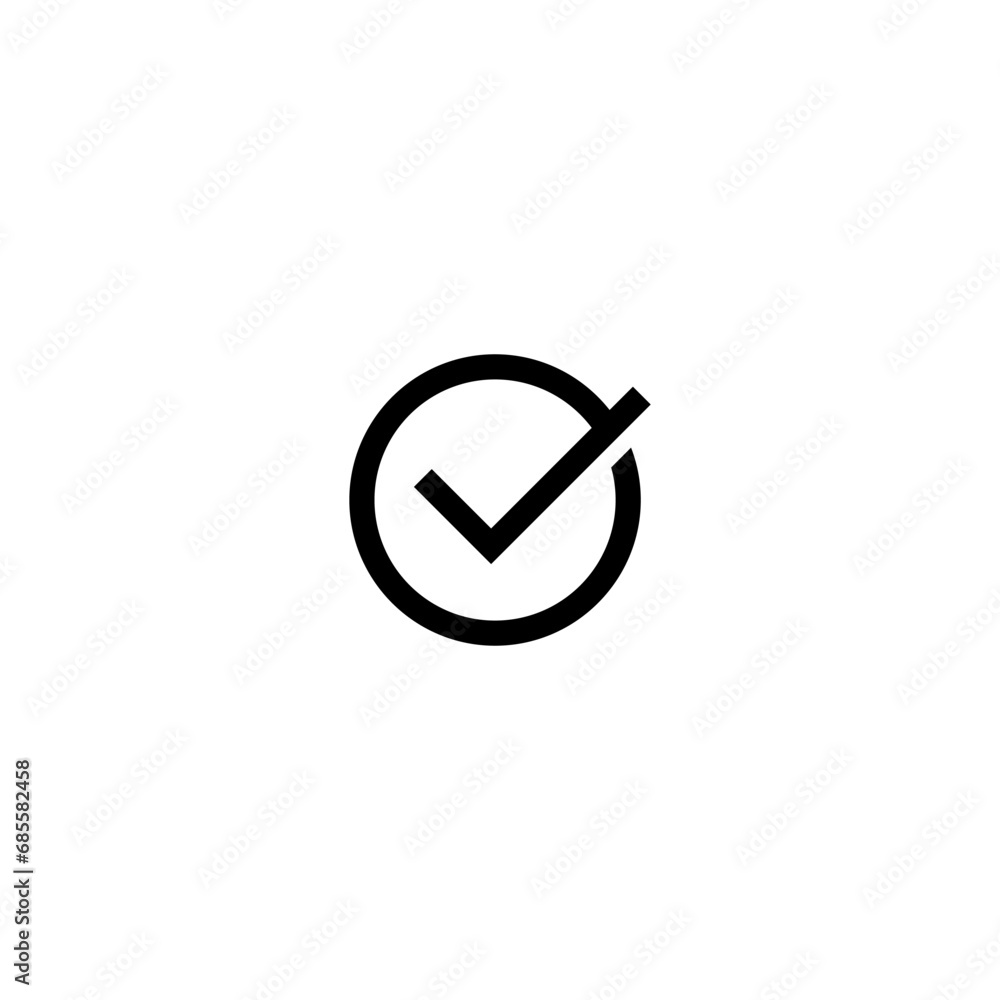 Tick Mark icon isolated on white Tick Mark icon isolated on white