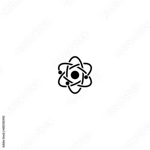 Nucleus icon. Nuclear energy symbol, logo illustration on white background 