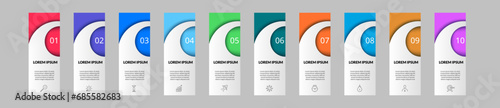 Vector Infographic design business template with icons and 10 options or steps.